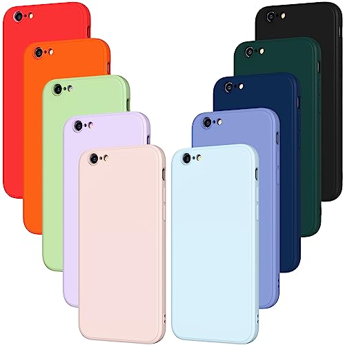 VGUARD 10 Stück Silikon Hülle für iPhone SE 2022/2020 (3./2. Generation) / iPhone 8/7 mit Kameraschutz, Dünne Weiche TPU Stoßfest Schutzhülle Matte Handyhülle Kratzfest Case Cover - 10 Farben von VGUARD