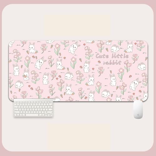 VGUEMVGW Kawaii, Gaming-Mauspad, XL (80 x 30 cm), erweitertes großes Mauspad, Schreibtischunterlage, genähte Kanten, rutschfeste Gummiunterseite, Tastatur-Pad (30 x 80 cm) (4), ZY-4116 von VGUEMVGW
