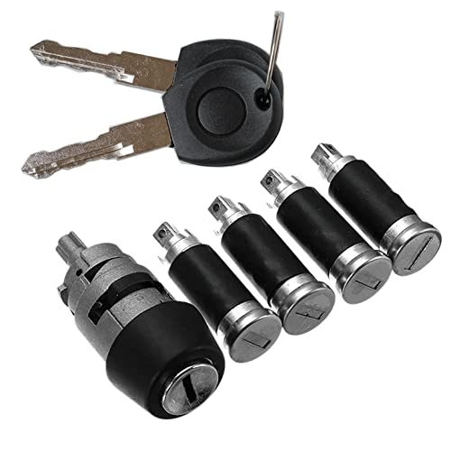 VHEUHZ TÜRSCHLOSSZYLINDER-SCHLÜSSELSATZ Zündschlosszylinder und Schlüssel kompatibel mit VW Bug Beetle 1971-Up Ghia Bus 701837205 191905855 357905855B VT07 von VHEUHZ