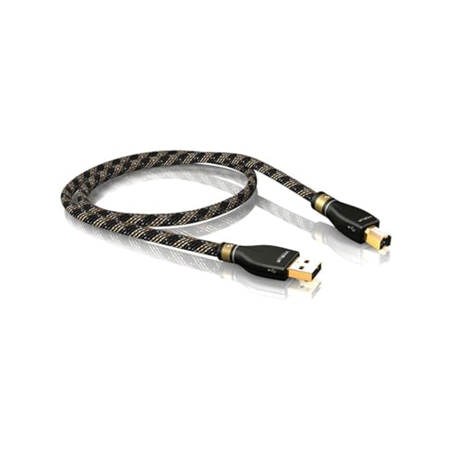 VIABLUE KR-2 Silver USB-Kabel 2.0 * Typ A/B * Triple-Shield Technologie * 24 Karat echtvergoldete Kontakte * inkl. Sleeve * 100 cm * 1.0 m von VIABLUE