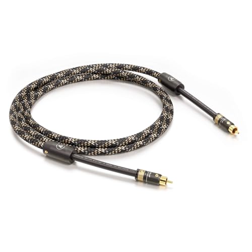 VIABLUE NF-75 Silver DIGITAL Cinchkabel * Koaxiales High-End Digitalkabel * 2-Fach Schirmung, versilbert * T6s Cinchstecker/RCA* Ferritfilter * 1 Stück * 250 cm * 2.5 m von VIABLUE