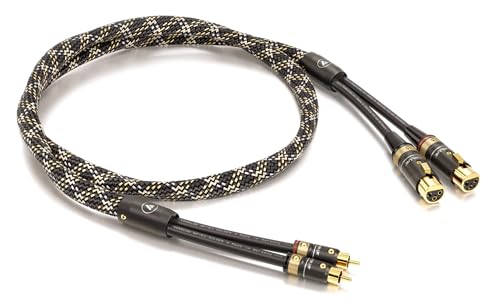 VIABLUE NF-S1 Silver Quattro Cinch-XLR-Kabel Weiblich * Analog/NF * Audiokabel * Stereo * 1 Stück * 4-Fach Abschirmung * Verzinnte OFC Litzen * T6s Cinch-/XLR-F-Stecker * Splitter * 100 cm * 1.0 m von VIABLUE