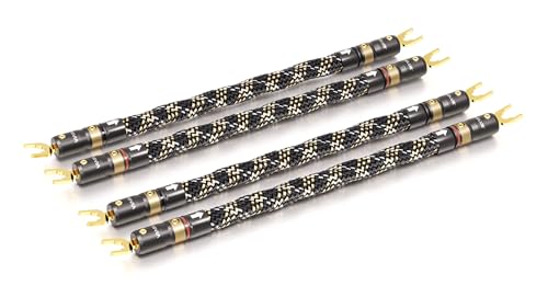 VIABLUE SC-6 AIR Silver Kabelbrücken Lautsprecher * High-End Jumper Bridges * T8 * Modell 2024 * Bananenstecker/Spades, echtvergoldet * 2 Paar (4 Stück) * 15 cm von VIABLUE