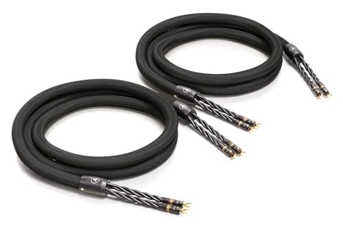 VIABLUE SC-6 AIR Silver Single-Wire * High-End Lautsprecherkabel * Handgefertigt * T8 Kabelschuhe * Modell 2024 * 1 Paar * 300 cm * Splitter * AIRPIPES * 3.0 m von VIABLUE