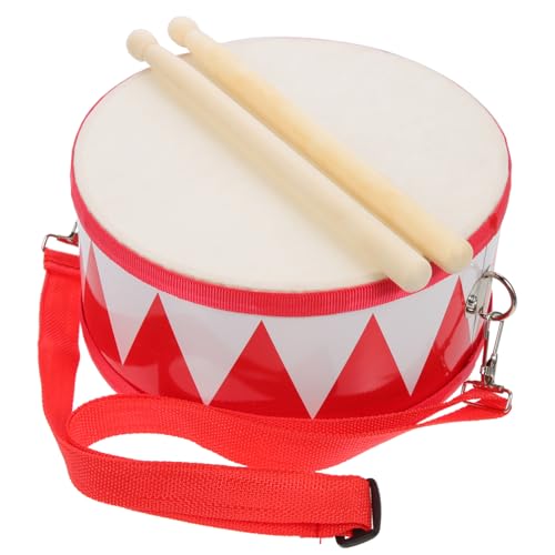 VICASKY 1 Satz Kleine Trommel Für Bauch Band Trommelstöcke Bausatz Klangmaschine Dämpfer Sensorisches Xylophon Kleinkindertrommel Polyester-leder Rot von VICASKY