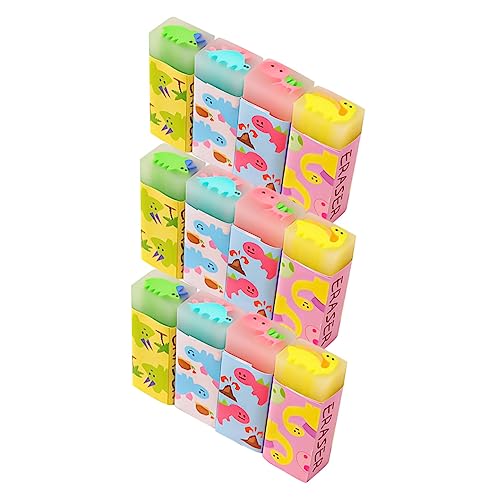 VICASKY 1 Satz Radiergummi Groß Party Tierrotler Bleistift Dinosaurier Karikatur Neuheitseraser Erasers for Schulzubehör Schulsachen Cautsch Schulzeug Lernmaterial Pvc 12 Stück von VICASKY
