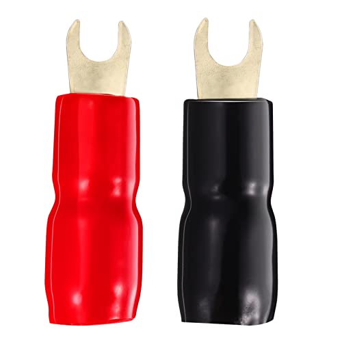 VICASKY 10 Paar Langlebige Vergoldete Crimp-Barriere- -Gabeladapter Lautsprecher 4 Gauge-Kabelklemmen Steckverbinder Amp Auto-Audio Para-Terminal-Steckverbinder von VICASKY
