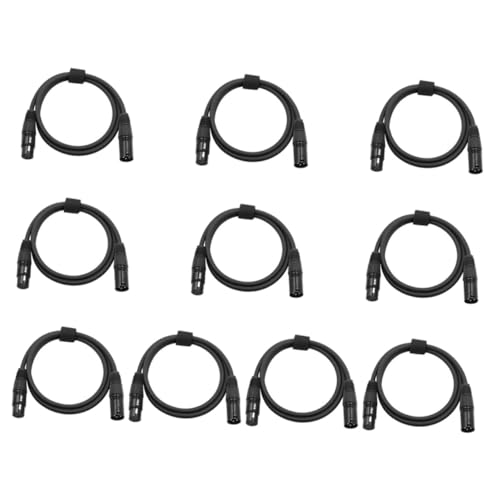 VICASKY 10pcs 1 3-poliges DM X-Kabel, 10 Stück DMX-Signalkabel, 3-poliger XLR-Stecker auf Buchse, Bühnenlicht-Signalkabel mit Metallsteckern, für DMX512 Bühne und DJ-Beleuchtung VICASKY 10pcs 1 3-poliges DM X-Kabel, 10 Stück DMX-Signalkabel, 3-poliger XLR-Stecker auf Buchse, Bühnenlicht-Signalkabel mit Metallsteckern, für DMX512 Bühne und DJ-Beleuchtung von VICASKY