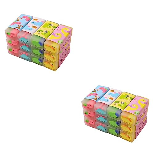 VICASKY 2 Sätze Radiergummi Tierrotler Schule Dinosaurier Groß Party Neuheitseraser Erasers for Schulzubehör Schulzeug Schulsachen Cautsch Lernmaterial Pvc 12 Stücke * 2 von VICASKY
