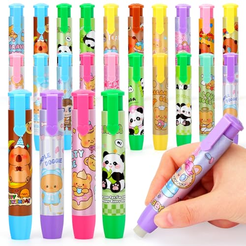 VICHOS Give Aways Kindergeburtstag: 20 PCS Radiergummi Stift Set im Stiftstil Kindergeburtstag Gastgeschenke Mitgebsel Kindergeburtstag 5 6 7 8 9 10 Jahre Radiergummi Kinder von VICHOS