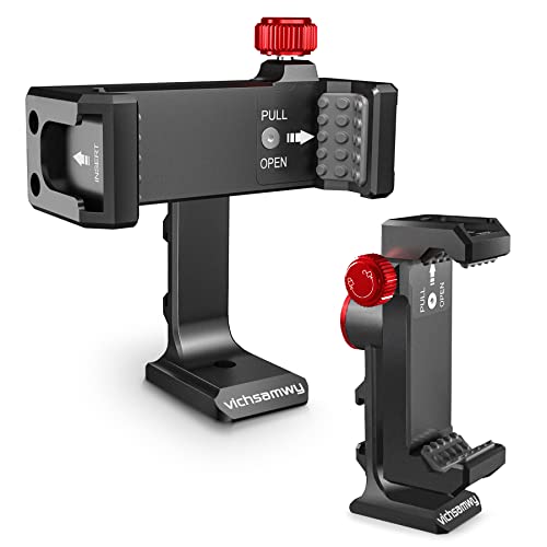 VICHSAMWY Metall Stativhalterung 3 kalte Schuhe & Arca Port, 360° Smartphone Stativ Adapter für iPhone Samsung Handy Stand Halterung für Desktop Stativ Video Live Streaming Vlogging Rig VICHSAMWY Metall Stativhalterung 3 kalte Schuhe & Arca Port, 360° Smartphone Stativ Adapter für iPhone Samsung Handy Stand Halterung für Desktop Stativ Video Live Streaming Vlogging Rig von VICHSAMWY