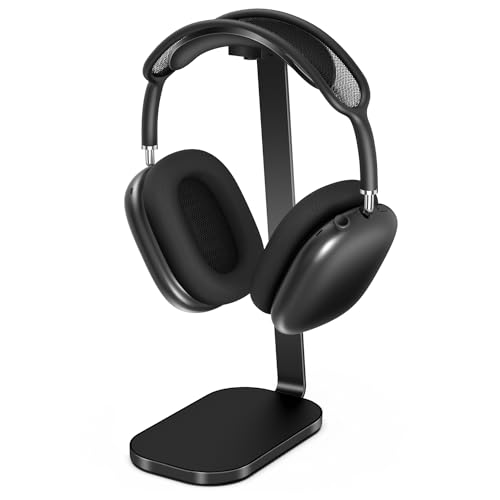 VICHYIE Kopfhörer Ständer, Schwerer Headset Halterung für AirPods Max, Schreibtisch Zubehör für Over-Ear Kopfhörer, Gaming Headsets, aus Aluminium, ABS und Silikon - Schwarz von VICHYIE