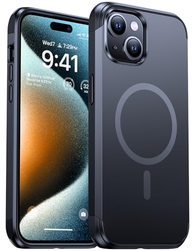 VICSEED Ultra Stoßschutz für iPhone 15 Hülle für MagSafe [20N Magnetisch& Militärschutz] Velvety Touch Handyhülle iPhone 15 Case Kratzfest Mag-Schild Schutzhülle 2023 6.7“，Schwarz von VICSEED