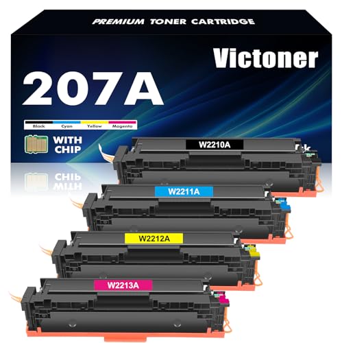 207A 207X MFP M283fdw Toner: Ersatz für HP 207A 207X Multipack Color Laserjet Pro MFP M283fdw M282nw M255dw M283fdn M283 M282 M255 Mit Chip W2110A W2210X W2211A W2212A W2213A von VICTONER