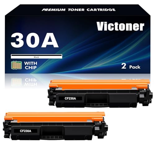 2er-Pack 30A Kompatibel Tonerkartusche für HP 30A CF230A 30X CF230X Toner für Laserjet Pro MFP M227fdw M203dw M203dn M203d M227sdn M227fdn M227d M227 M203 Drucker - Schwarz von VICTONER