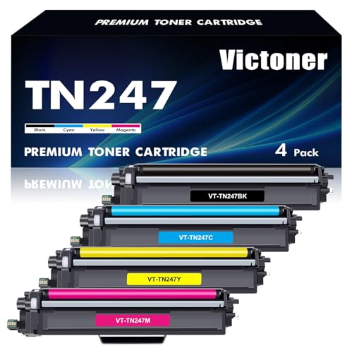 4-Pack TN247 TN-243CMYK Kompatibel Toner für Brother MFC L3750CDW MFC-L3750CDW DCP-L3550CDW MFC-L3770CDW MFC-L3730CDN MFC-L3710CW HL-L3210CW HL-L3230CDW TN243CMYK TN-247 TN 247 243 TN-243 von VICTONER