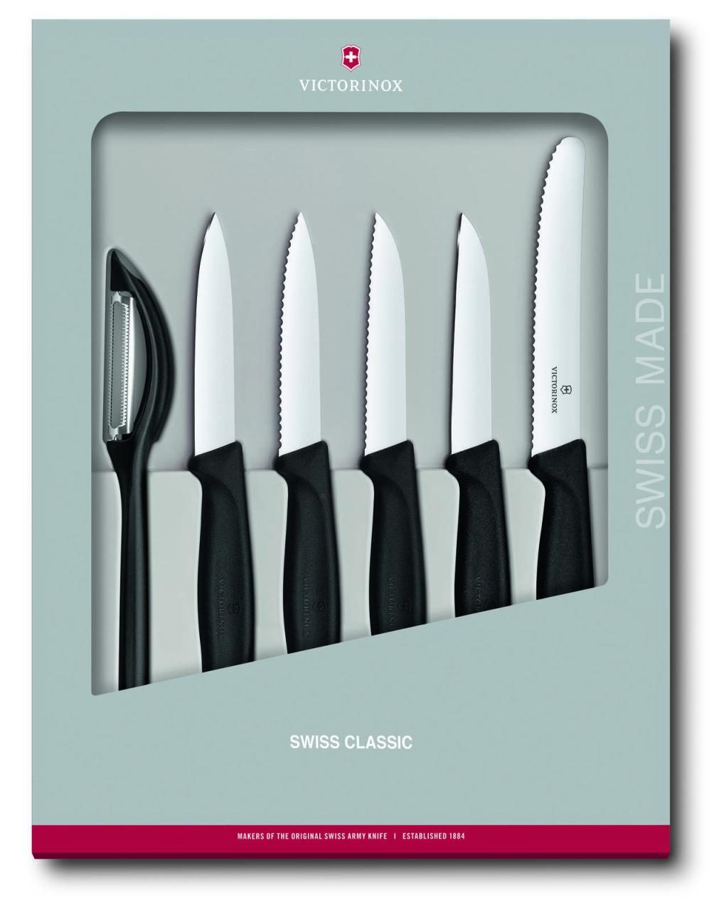 VICTORINOX Gemüsemesser Swiss Classic silber, schwarz VICTORINOX Gemüsemesser Swiss Classic silber, schwarz von VICTORINOX