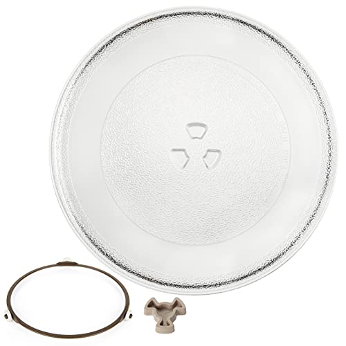VIDETOL Universal Mikrowellenteller, 24,5 cm Drehteller Mikrowelle mit 3 Fixierern, Drehkern und Welle, Glasteller für Mikrowellen, Küche, Esszimmer VIDETOL Universal Mikrowellenteller, 24,5 cm Drehteller Mikrowelle mit 3 Fixierern, Drehkern und Welle, Glasteller für Mikrowellen, Küche, Esszimmer von VIDETOL