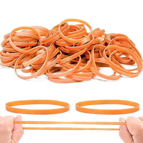 200 Stück Gummibänder, 60mmx5mm Breit Gummibänder Elastisch Haushaltsgummis Breit Gummibänder Gummiringe Wiederverwendbar Haushaltsgummi für Büro Haus Schule Lieferungen (Dunkelgelb) von VIEKIER