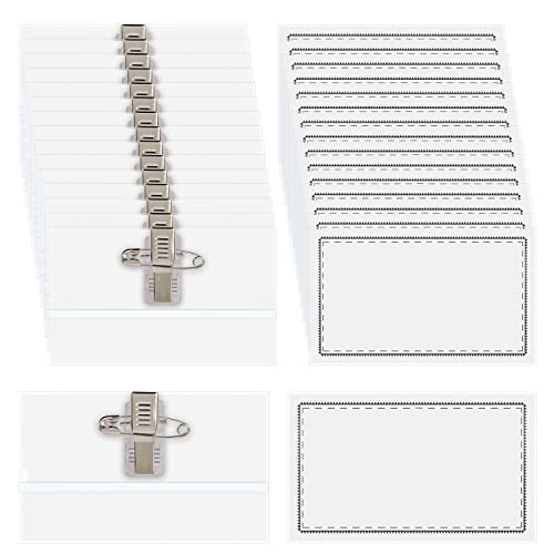 Namensschilder für Kleidung Clip 30 Stück 90 * 60mm Transparent Ausweishüllen Namensschild Name Badges für Visitenkarten Namenschilderhülle von VIEKIER