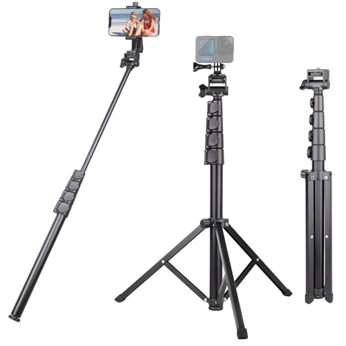 VIELKNOV 168cm Telefon Stativ Ständer, ausziehbares All-In-One Selfie Stick Stativ, faltbares Kamerastativ für iPhone Für Gopro Held für Kamera DSLR VIELKNOV 168cm Telefon Stativ Ständer, ausziehbares All-In-One Selfie Stick Stativ, faltbares Kamerastativ für iPhone Für Gopro Held für Kamera DSLR von VIELKNOV