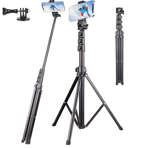 VIELKNOV 168cm Telefonstativ Ständer, ausziehbares Stativ, faltbares Kamerastativ mit 360 ° drehbarem Handyclip für iPhone Für Gopro Held für Kamera DSLR VIELKNOV 168cm Telefonstativ Ständer, ausziehbares Stativ, faltbares Kamerastativ mit 360 ° drehbarem Handyclip für iPhone Für Gopro Held für Kamera DSLR von VIELKNOV
