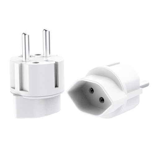 VIEVRE 2 Stück Adapter Schweiz Deutschland,Adapter Steckdose Schweiz Deutschland,Reiseadapter Schweiz,Steckdosenadapter Schweiz,Schweiz Adapter Steckdose für Malediven,Ruanda Reiseadapter von VIEVRE