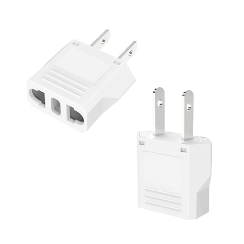 VIEVRE 2 Stück Reiseadapter,Adapter USA Deutschland Stecker,EU to US Adapter,Adapter USA,Reiseadapter USA,Reiseadapter Typ A,US Adapter EU,Europa/US/China/Japan/Kanada/Mexiko Universaladapter von VIEVRE