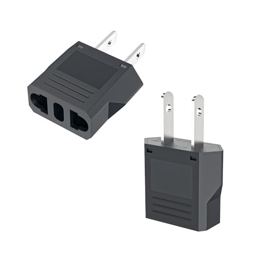 VIEVRE 2 Stück Reiseadapter,EU to US Adapter,USA Stecker Adapter,Stecker USA Adapter,USA Reiseadapter,Reisestecker USA,EU to Japan Adapter,EU auf US Adapter,EU to China Adapter(Schwarz) von VIEVRE