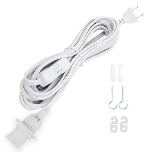 VIEVRE 3,0M Lampenfassung E14 mit Kabel, Lampenfassung mit Schalter, E14 Fassung mit Stecker Max. 60W 250V für Lampenaufhängung,DIY Lampen,Deckenlampe, Weiß VIEVRE 3,0M Lampenfassung E14 mit Kabel, Lampenfassung mit Schalter, E14 Fassung mit Stecker Max. 60W 250V für Lampenaufhängung,DIY Lampen,Deckenlampe, Weiß von VIEVRE