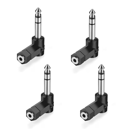 VIEVRE 4 Stück Adapter Klinke 6 3 auf 3 5, Klinke Adapter, Klinke Adapter 6 3 auf 3 5, 6.35 to 3.5 Adapter, Klinken Adapter, Klinkenstecker Adapter für Keyboard, Gitarre, Lautsprecher, Kopfhörer von VIEVRE