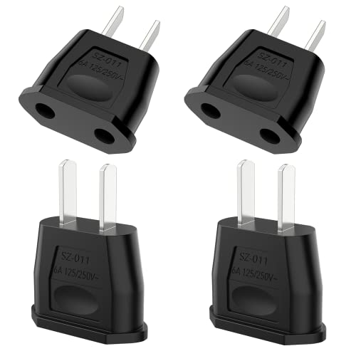 VIEVRE 4 Stück Adapter USA,Reiseadapter USA,Stecker Japan,EU to US Adapter,Adapter USA Deutschland Stecker,Deutschland auf US/China/Japan/Kanada/Mexiko Universaladapter für Geräte mit USA-Netzteil von VIEVRE