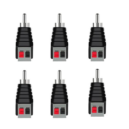 VIEVRE 6 Stücke Cinch Adapter, Lötbarer Cinch Stecker, Schraubbarer Cinch Stecker, Lautsprecher Stecker, Cinch Stecker Schraubbar für AV Video Audio Signalübertragung von VIEVRE