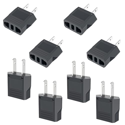 VIEVRE 8 Stück Reiseadapter,EU to US Adapter,USA Stecker Adapter,Stecker USA Adapter,USA Reiseadapter,Reisestecker USA,EU to Japan Adapter,EU auf US Adapter,EU to China Adapter(Schwarz) von VIEVRE