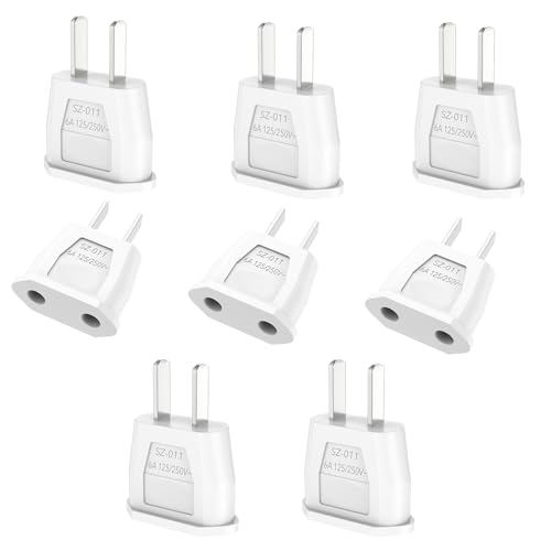 VIEVRE 8 Stück US Adapter,Reiseadapter USA,Adapter Japan,EU to US Adapter,Steckeradapter USA Deutschland,Deutschland auf US/China/Japan/Kanada/Mexiko Universaladapter für Geräte mit USA-Netzteil von VIEVRE