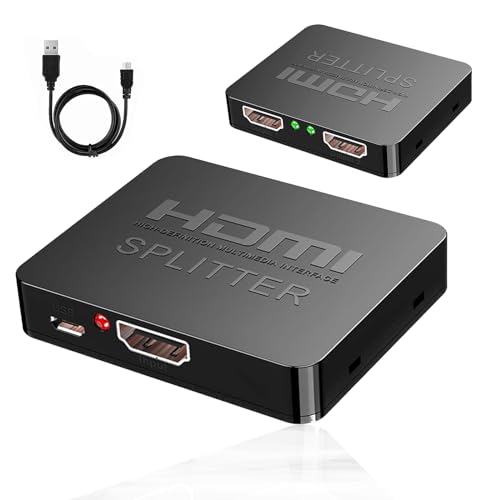 VIEVRE HDMI Splitter 1 in 2 Out 4K@60Hz,HDMI Doppelstecker,HDMI Doppel Adapter,HDMI Switch 1 in 2 out,HDMI 1 in 2 out Gleichzeitig Unterstützt HD 4K 3D 1080P für Xbox PS4 HDTV Blu-Ray DVD von VIEVRE