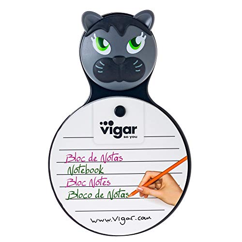VIGAR Notizblock für Kühlschrank mit Saugnapf, Schwarz und Weiß, 11 x 3,5 x 12 cm von VIGAR
