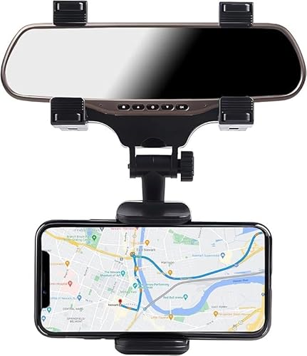 VIGOEXPRESS Handyhalterung Auto | Handy Halterung Auto für Rückspiegel | Universell, 360-Grad-Drehung | Flexibles Silikongel, Einfache Montage | Für alle Smartphones, Schwarz | MIRIHOLD von VIGOEXPRESS
