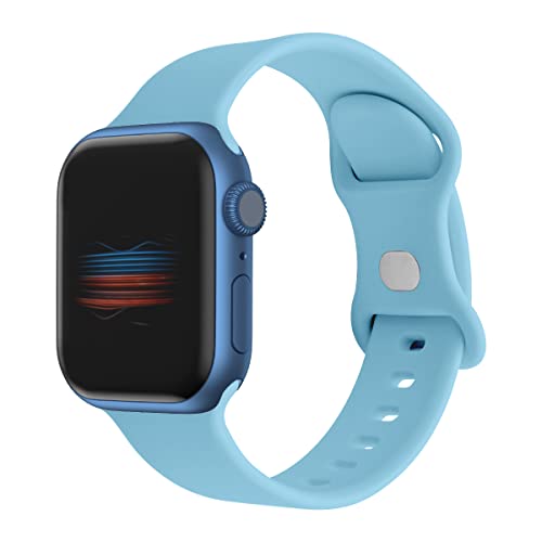 Armband kompatibel mit Apple Watch, 38 mm, 40 mm, 41 mm, Ersatzarmband, Sport, kompatibel mit iWatch Series 7 6 5 4 3 2 1 SE (Hellblau), hellblau, 38mm/40mm/41mm von VIGTMO