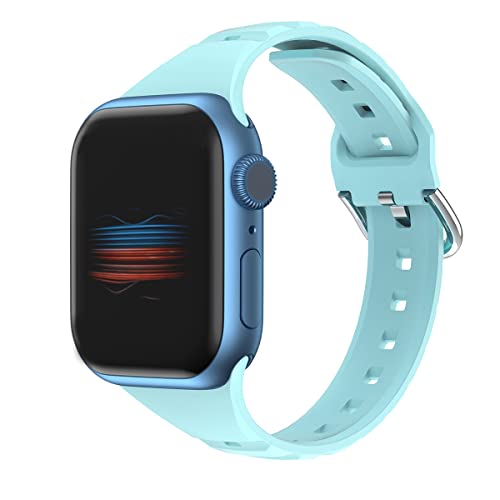 Armband kompatibel mit Apple Watch 38 mm/40 mm/41 mm, für Frauen und Männer, Uhrenarmband für Apple Watch Series 7/iWatch Series 7 6 5 4 3 2 1 SE (Hellblau), hellblau, 38mm/40mm/41mm von VIGTMO