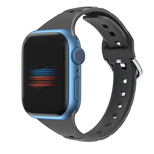 Armband kompatibel mit Apple Watch 38 mm/40 mm/41 mm, für Frauen und Männer, Uhrenarmband für Apple Watch Series 7/iWatch Series 7 6 5 4 3 2 1 SE (schwarz), Schwarz, 38mm/40mm/41mm von VIGTMO