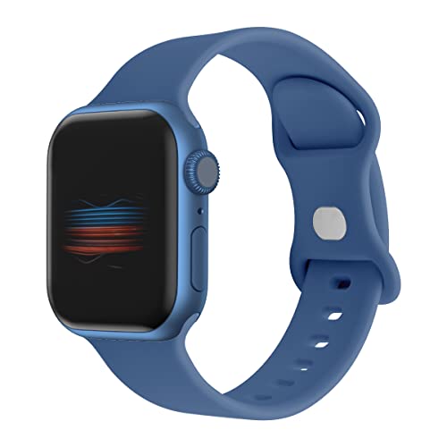 Armband kompatibel mit Apple Watch 42 mm, 44 mm, 45 mm, Sportarmband, kompatibel mit iWatch Series 7 6 5 4 3 2 1 SE (Marineblau), Marineblau, 42mm/44mm/45mm von VIGTMO