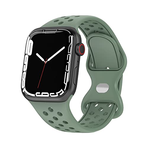Kompatibel mit Apple Watch Armband 38 mm 40 mm 41 mm, Silikon-Ersatzarmbänder für iWatch SE Series 8 7 6 5 4 3 2 1, Grün, grün, 38mm/40mm/41mm von VIGTMO