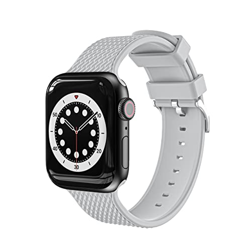 Kompatibel mit Apple Watch Armband 38 mm 40 mm 41 mm, weiches Sportarmband für Apple Watch SE Serie 7 6 5 4 3 2 1 (Grau) von VIGTMO