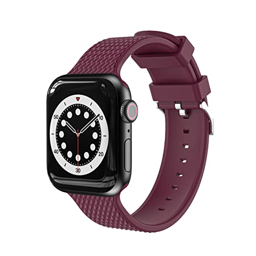 Kompatibel mit Apple Watch Armband 38 mm 40 mm 41 mm, weiches Sportarmband für Apple Watch SE Serie 7 6 5 4 3 2 1 (Klaretto) von VIGTMO