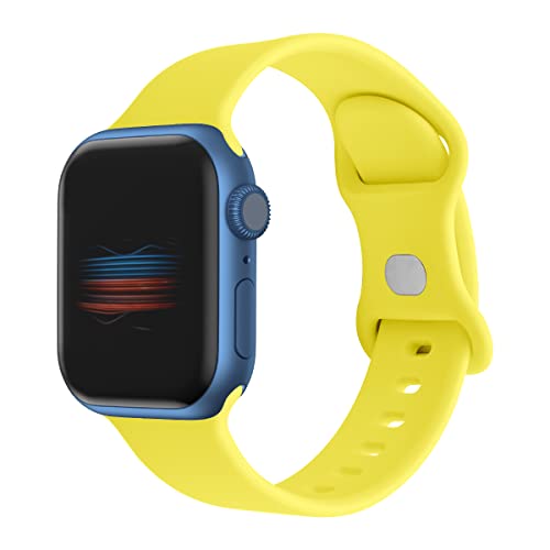 Kompatibel mit Apple Watch Armband 38 mm 40 mm 41 mm 42 mm 44 mm 45 mm, Ersatzarmbänder für iWatch SE Series 8 7 6 5 4 3 2 1, 38 mm/40 mm/41 mm, Gelb, gelb, 38mm/40mm/41mm von VIGTMO