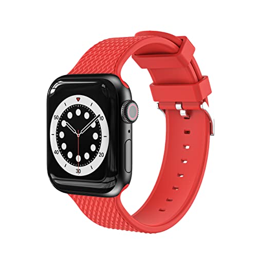 Kompatibel mit Apple Watch Armband 41 mm 45 mm 38 mm 40 mm 42 mm 44 mm, weiches Silikon, kompatibel mit Apple Watch SE/iWatch Series 7 6 5 4 3 2 1 (Rot), rot, 38 mm/40 mm/41 mm von VIGTMO