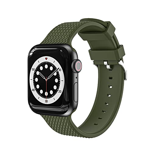 Kompatibel mit Apple Watch Armband 41 mm 45 mm 38 mm 40 mm 42 mm 44 mm, weiches Silikon, kompatibel mit Apple Watch SE/iWatch Series 7 6 5 4 3 2 1 (grün), grün, 38 mm/40 mm/41 mm von VIGTMO