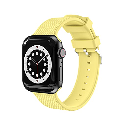 Kompatibel mit Apple Watch Armband 42 mm 44 mm 45 mm, weiches Sportarmband für Apple Watch SE Serie 7 6 5 4 3 2 1 (Gelb) von VIGTMO