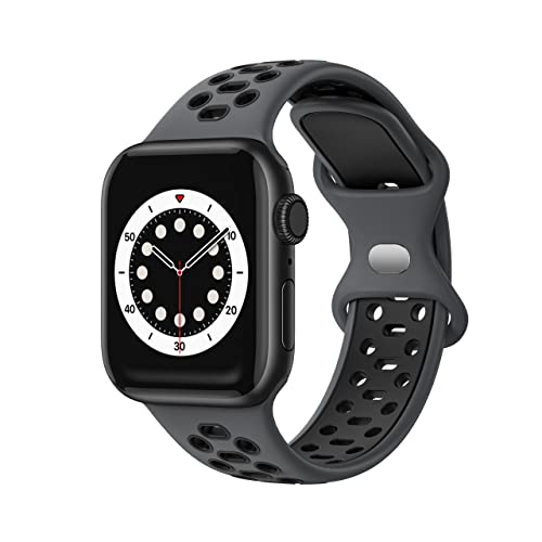 VIGTMO Kompatibel für Apple Watch Armband 38 mm 40 mm 41 mm, Ersatzarmband kompatibel mit iWatch Series 7 (41 mm) SE Series 6/5/4 (40 mm) Series 3/2/1 (38 mm) Dunkelschwarz von VIGTMO